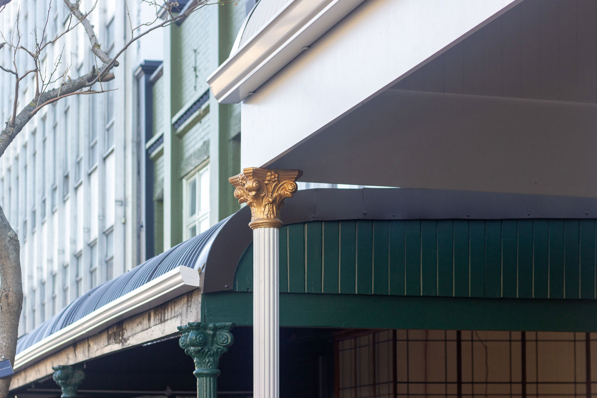 Heritage roof detail of top of post