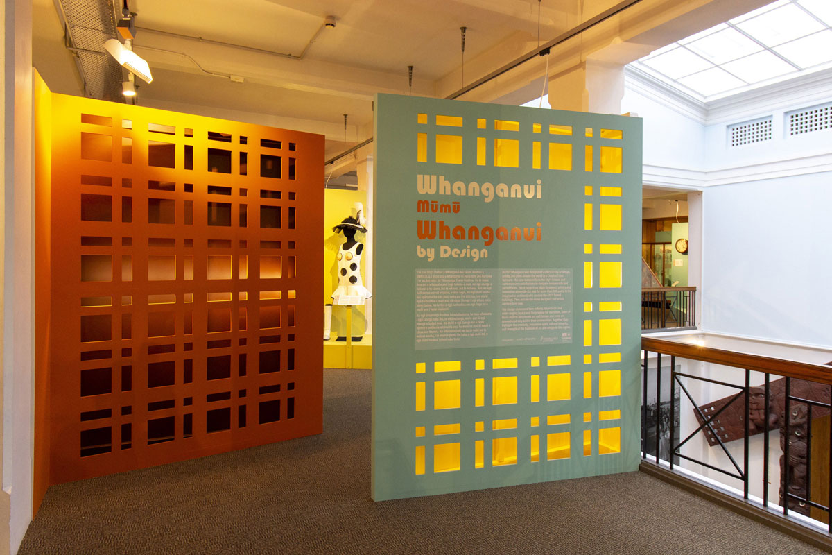 Whanganui Mūmū - Whanganui by Design Exhibition entrance.