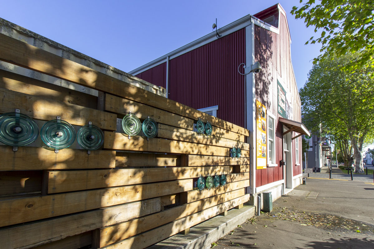 Tram shed and new fence.