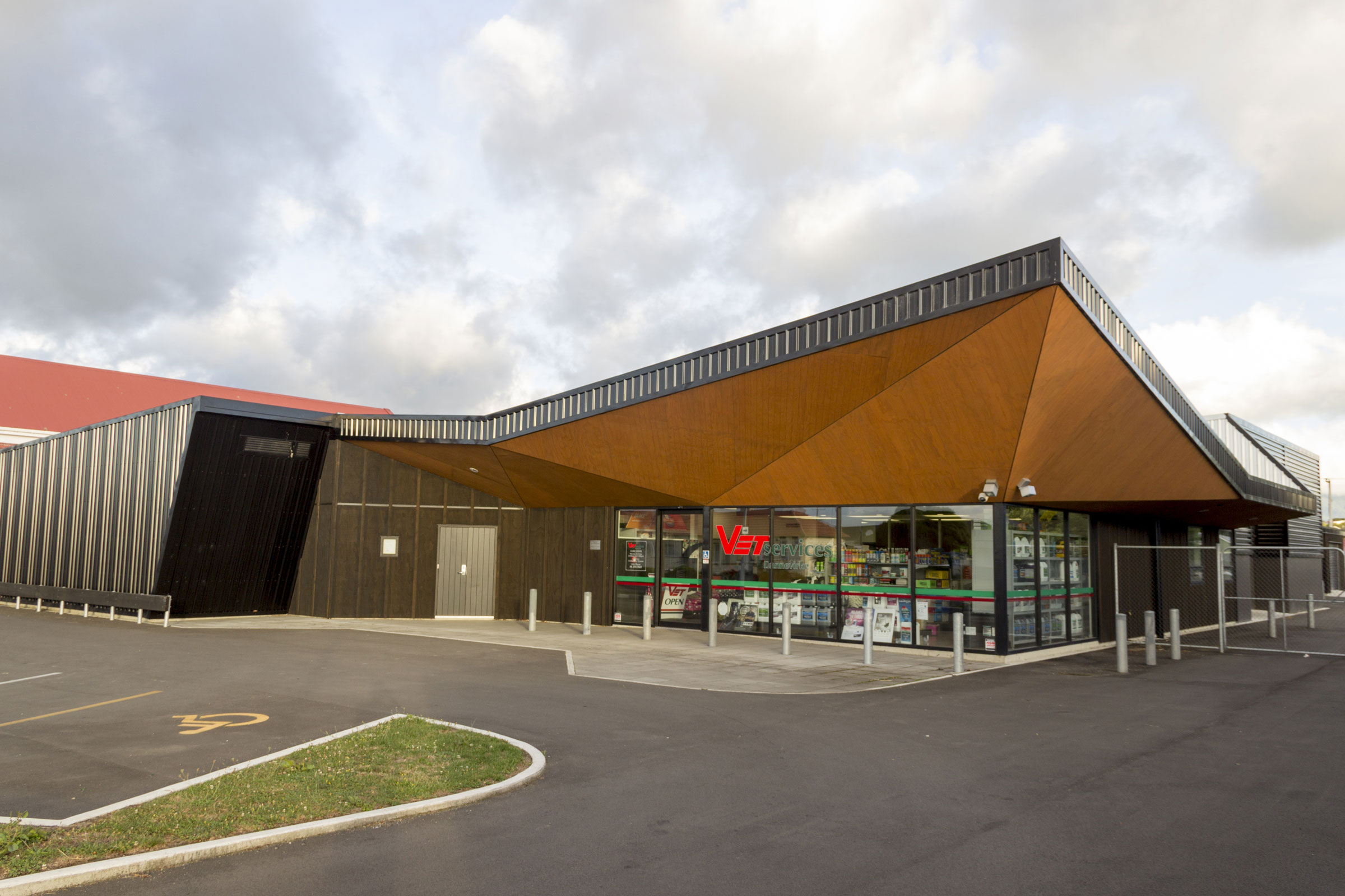 Exterior view of main entrance of Dannevirke Vets