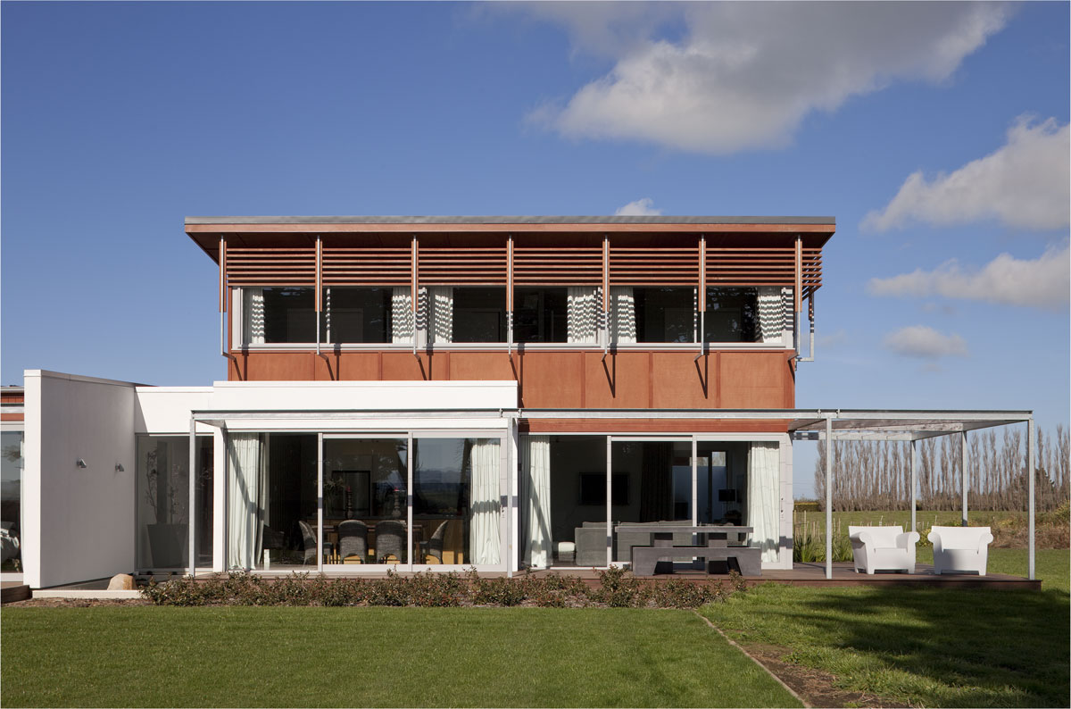 Exterior Front gathered pavilions house