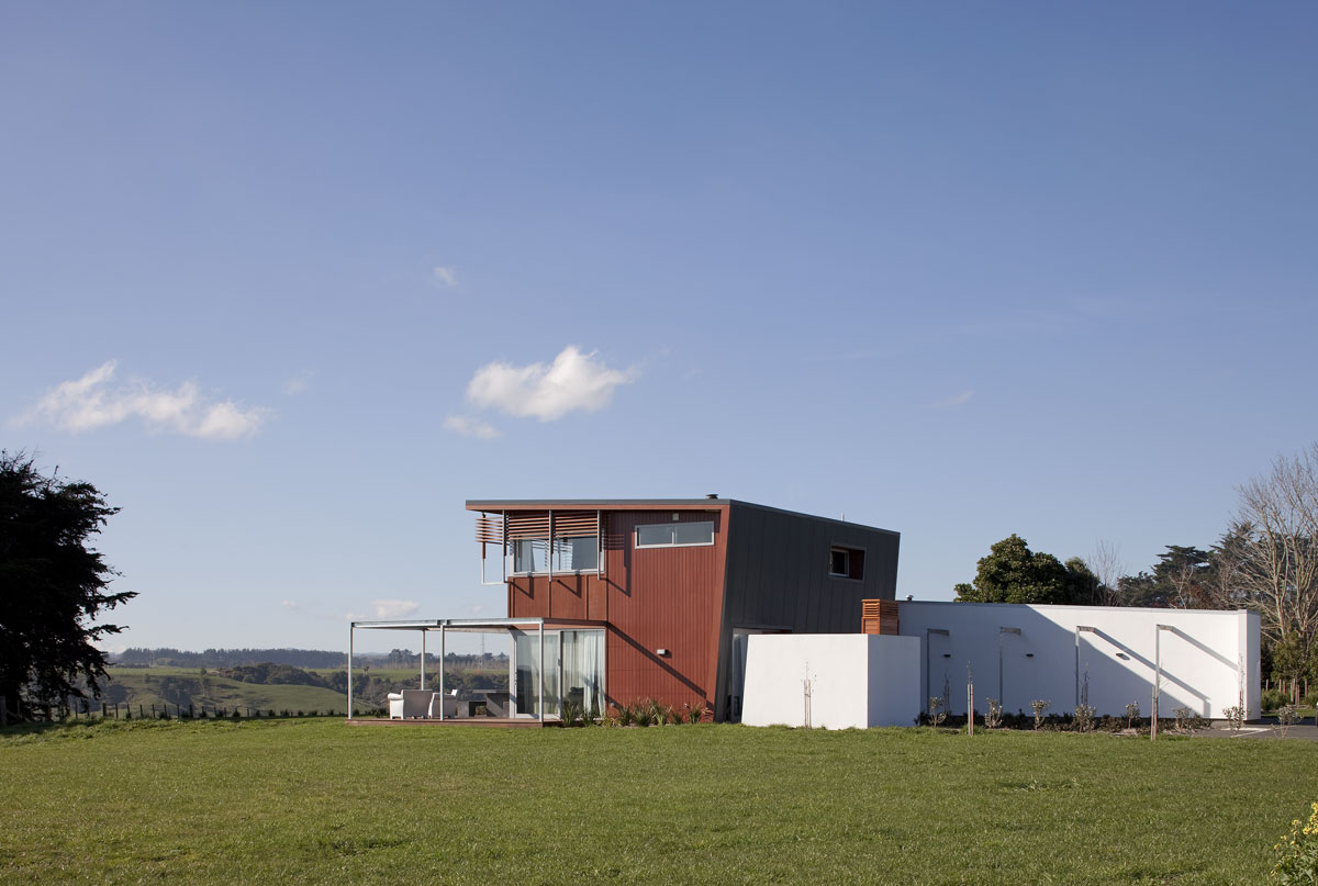 Exterior from a distance gathered pavilions house